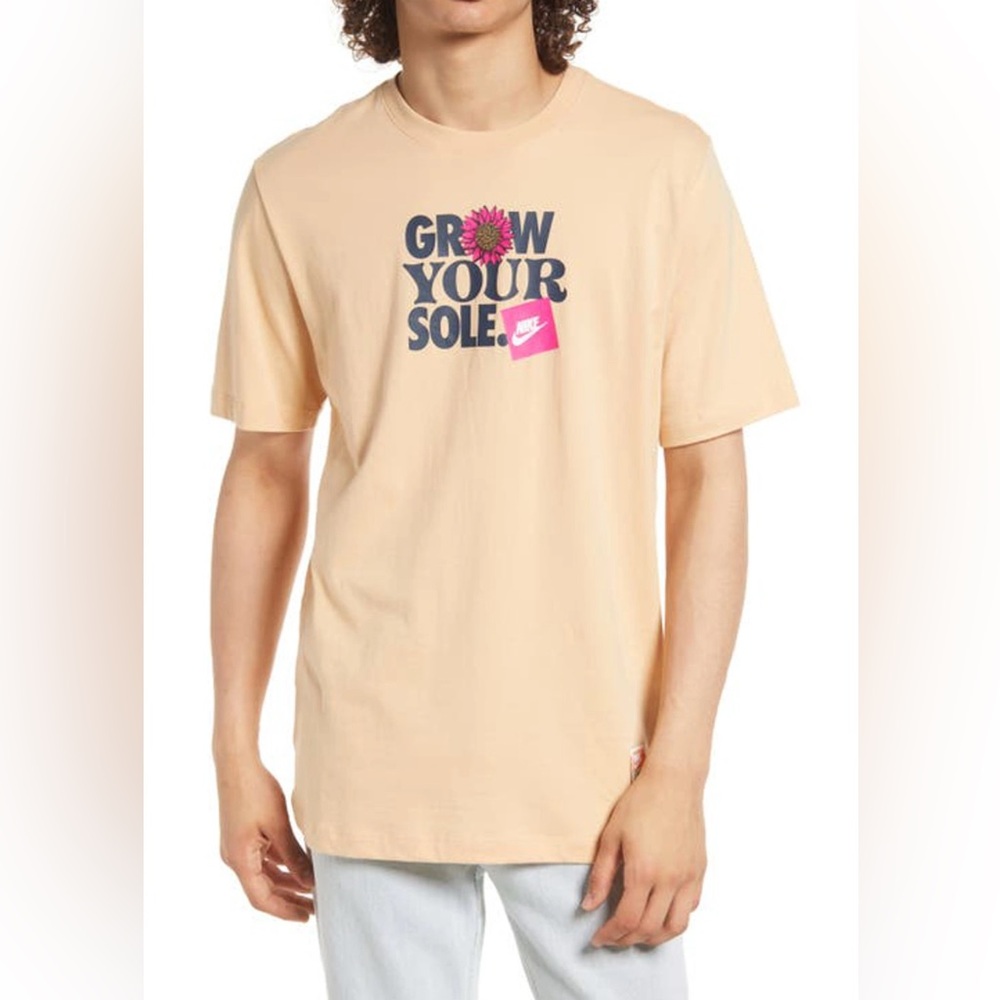 Nike Orange T-Shirt “Grow Your Sole” Mens Size XL Flower Logo